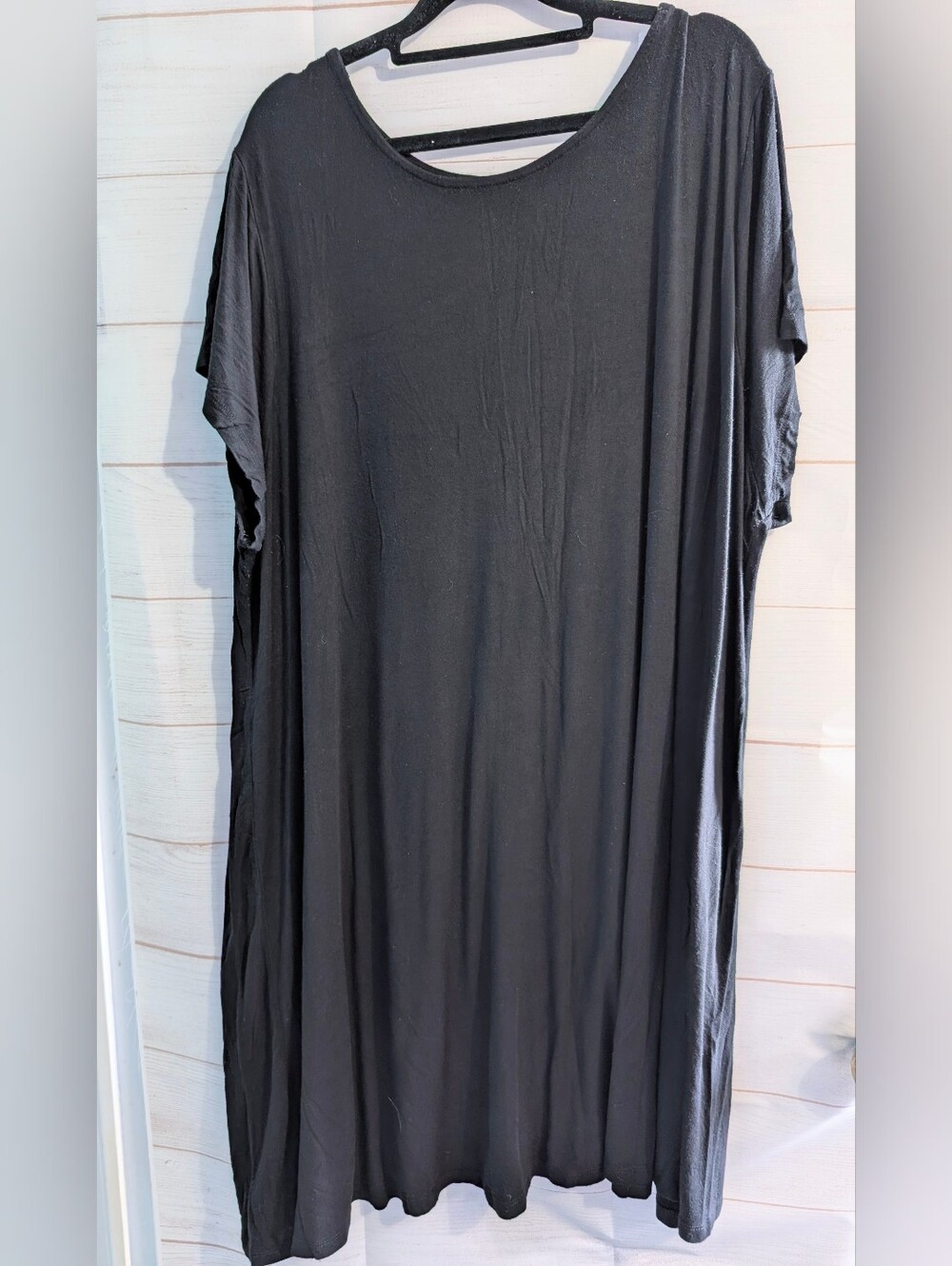 Black Women's Oversized Short-Sleeve Tshirt Dress Size 3X